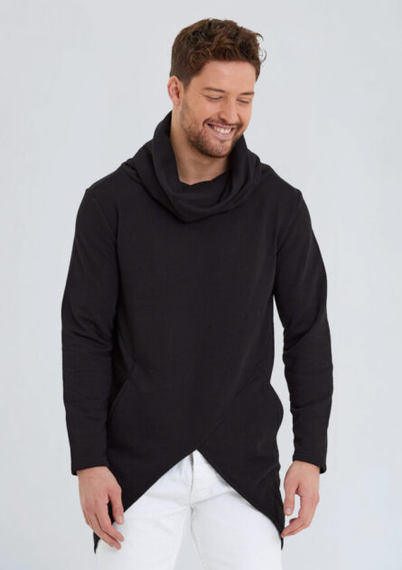 Asimetrik Uzun Kol Boğazlı Panço - Görsel 2