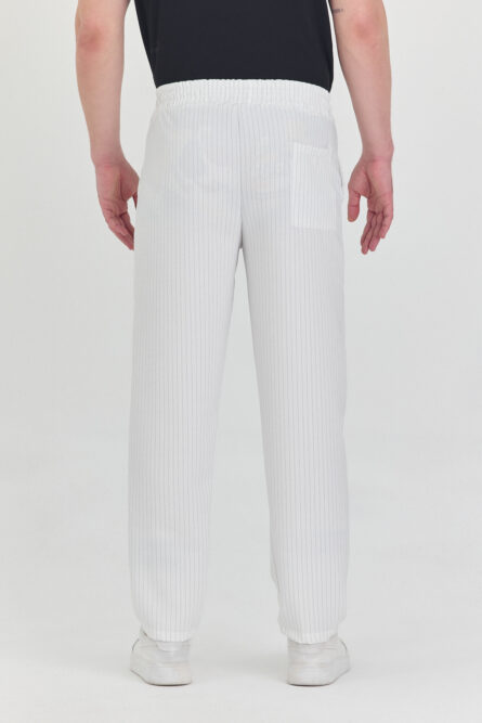 Keten Baggy Çizgili Pantolon - Görsel 6