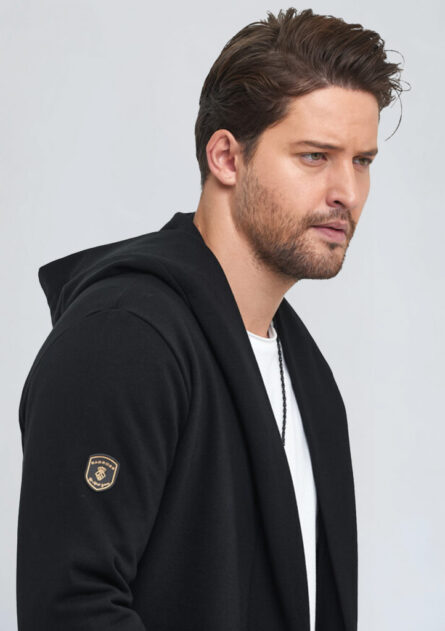 Kapuşonlu Kemerli Panço - Görsel 2