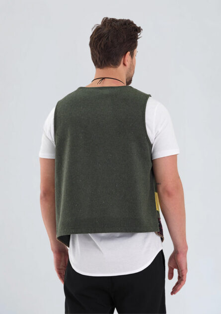 Bohem El İşi Detaylı Pamuk Kaşe Yelek - Görsel 4