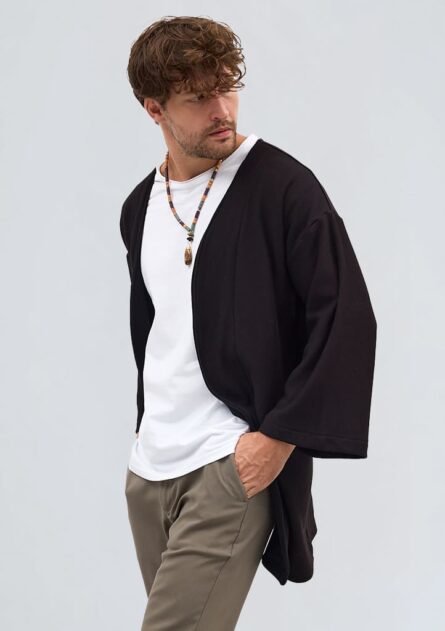 2 İplik Fakir Kol Kimono Owersize - Görsel 4