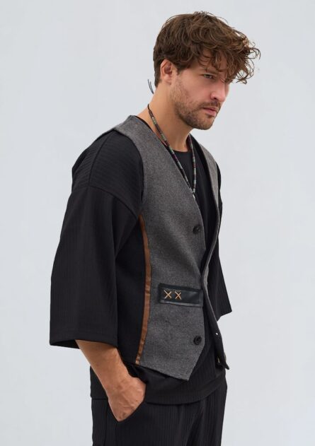 Etnik Desen Bohem Kaşe Yelek - Görsel 8