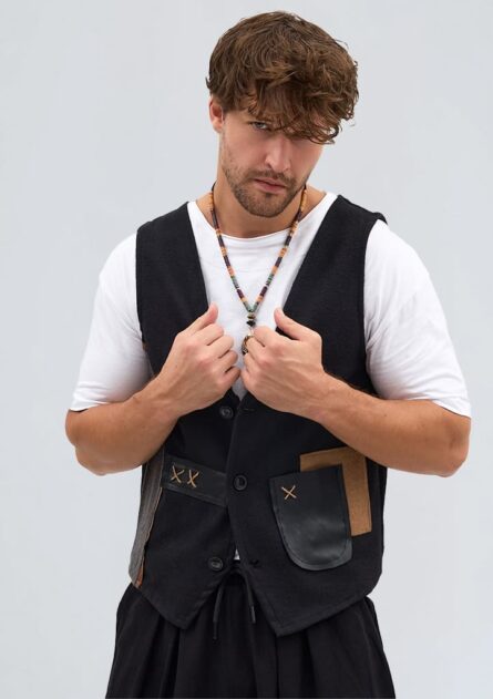 Etnik Desen Bohem Kaşe Yelek - Görsel 10